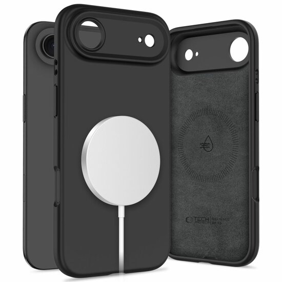TechProtection Silicone MagSafe iPhone 17 Air hoesje zwart