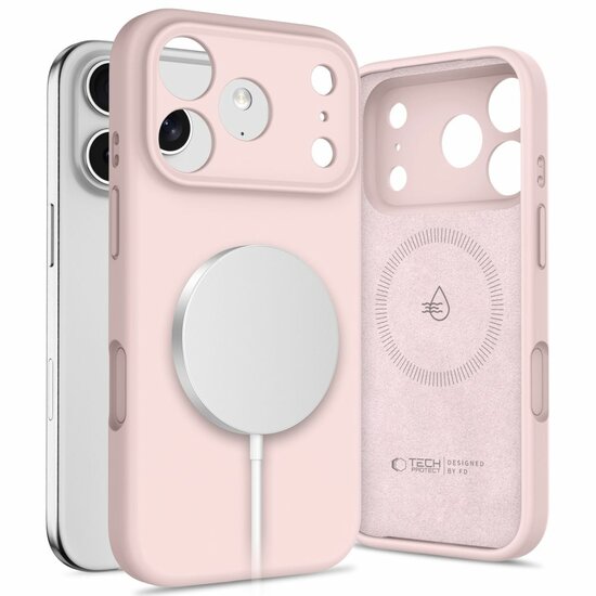 TechProtection Silicone MagSafe iPhone 17 Pro hoesje roze