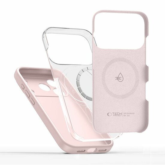TechProtection Silicone MagSafe iPhone 17 Pro hoesje roze