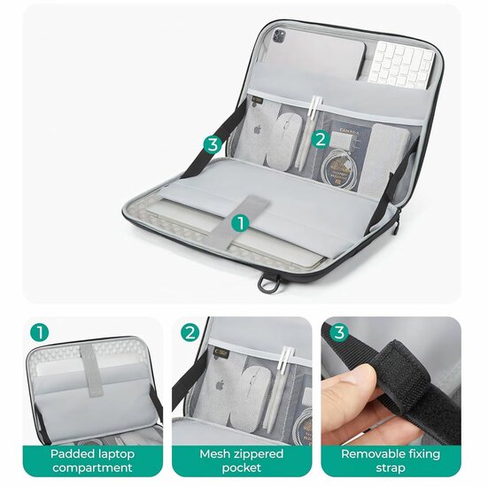 TechProtection Ranger MacBook 15 / 16 inch sleeve zwart