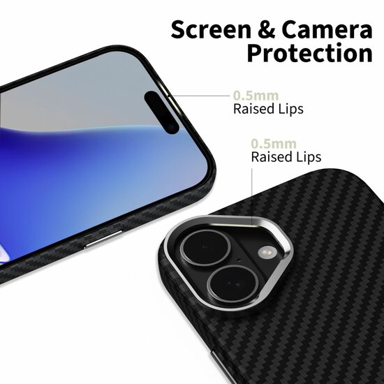 TechProtection Carbon MagSafe iPhone 17 hoesje zwart