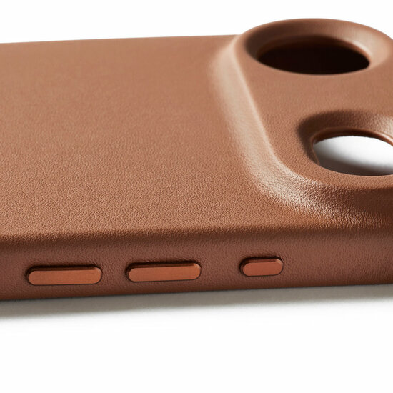 Mujjo Full Leather iPhone 17 Air hoesje tan