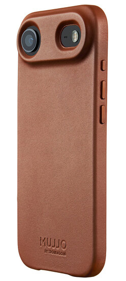 Mujjo Full Leather iPhone 17 Air hoesje tan