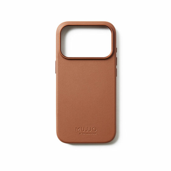 Mujjo Full Leather iPhone 17 Pro hoesje tan