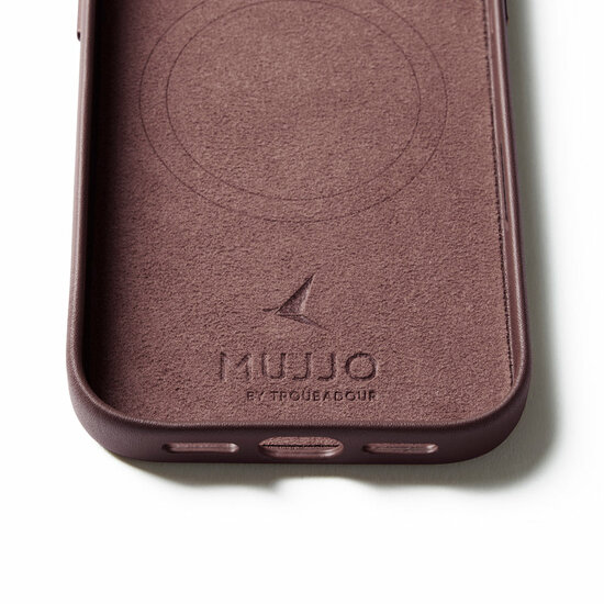 Mujjo Full Leather iPhone 17 Pro hoesje rood