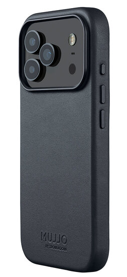 Mujjo Full Leather iPhone 17 Pro hoesje basalt