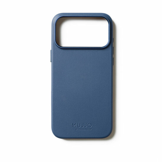 Mujjo Full Leather iPhone 17 Pro Max hoesje blauw