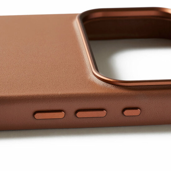 Mujjo Full Leather iPhone 17 Pro Max hoesje tan