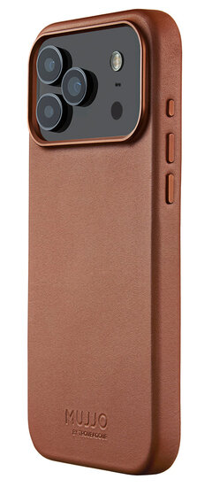 Mujjo Full Leather iPhone 17 Pro Max hoesje tan
