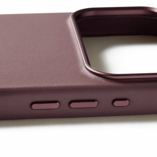 Mujjo Full Leather iPhone 17 Pro Max hoesje rood