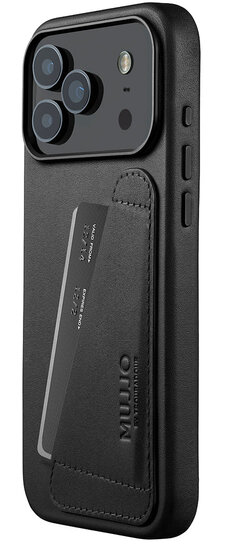 Mujjo Full Leather Wallet&nbsp;iPhone 17 Pro Max hoesje zwart