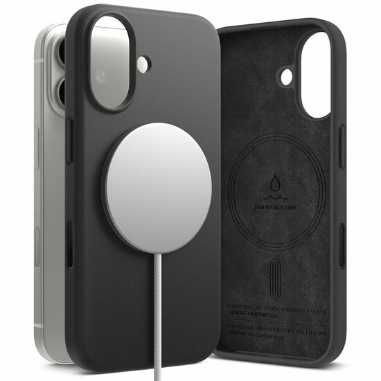 Ringke Siliconen MagSafe iPhone 17 hoesje zwart