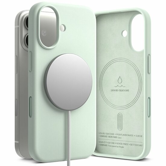 Ringke Siliconen MagSafe iPhone 17 hoesje mint