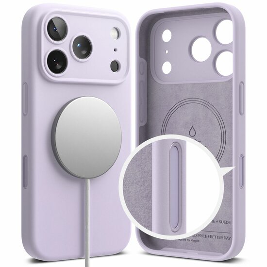 Ringke siliconen MagSafe iPhone 17 Pro hoesje paars