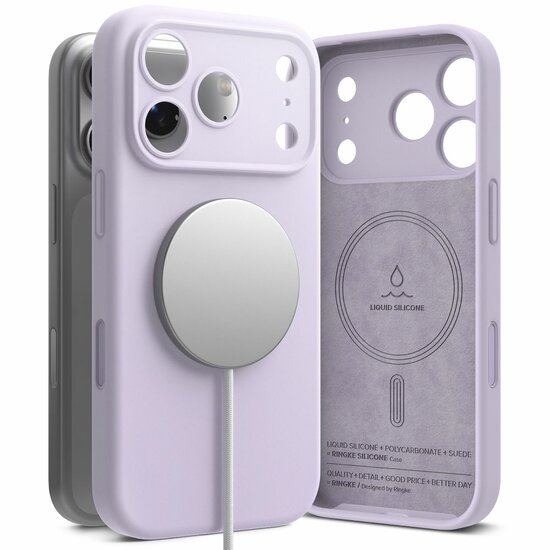 Ringke siliconen MagSafe iPhone 17 Pro hoesje paars