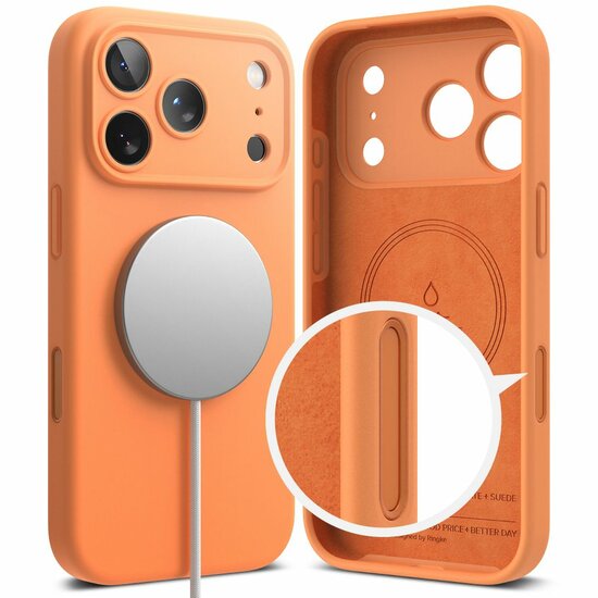Ringke siliconen MagSafe iPhone 17 Pro hoesje oranje