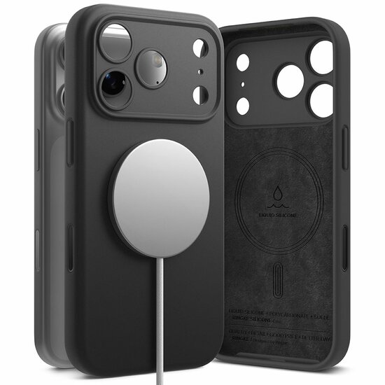 Ringke Siliconen MagSafe iPhone 17 Pro Max hoesje zwart