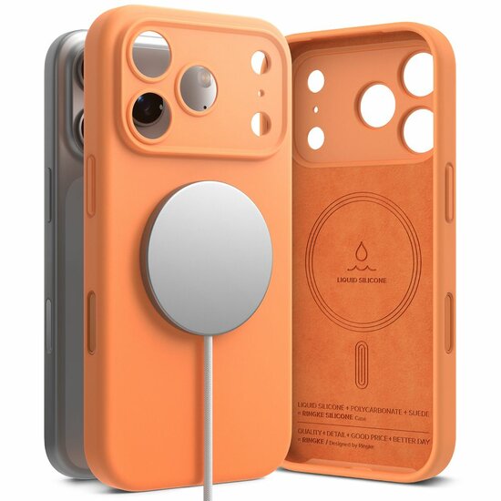 Ringke Siliconen MagSafe iPhone 17 Pro Max hoesje oranje