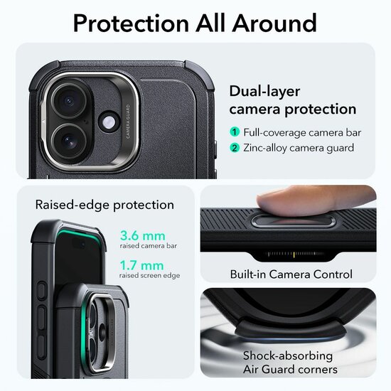 ESR Cyber Kickstand MagSafe iPhone 17 hoesje doorzichtig
