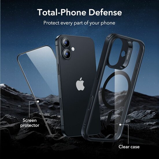 ESR Classic Hybrid MagSafe iPhone 17 hoesje + screenprotector zwart