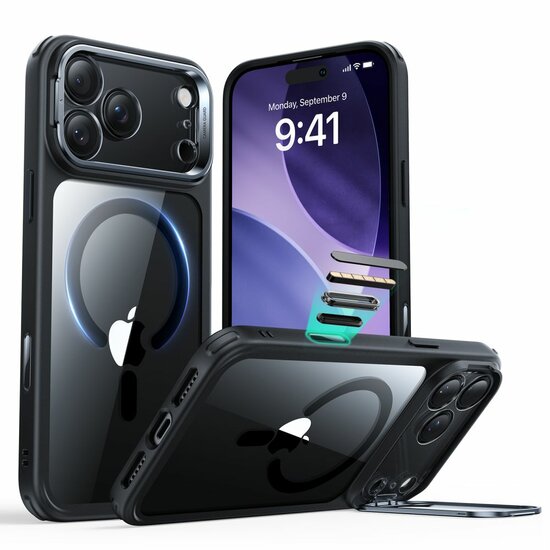 ESR Classic Hybrid Stand CC iPhone 17 Pro hoesje zwart