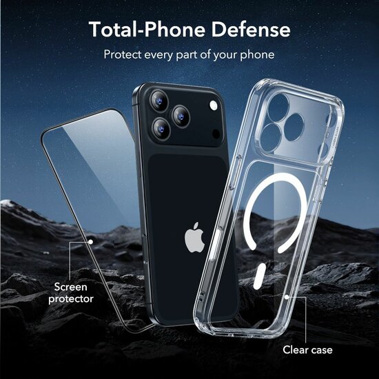 ESR Classic Hybrid MagSafe iPhone 17 Pro hoesje met screenprotector