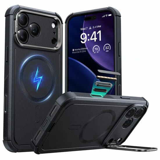 ESR Cyber Kickstand MagSafe iPhone 17 Pro Max hoesje zwart