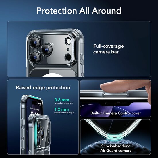 ESR Classic Hybrid MagSafe iPhone 17 Pro Max hoesje met screenprotector