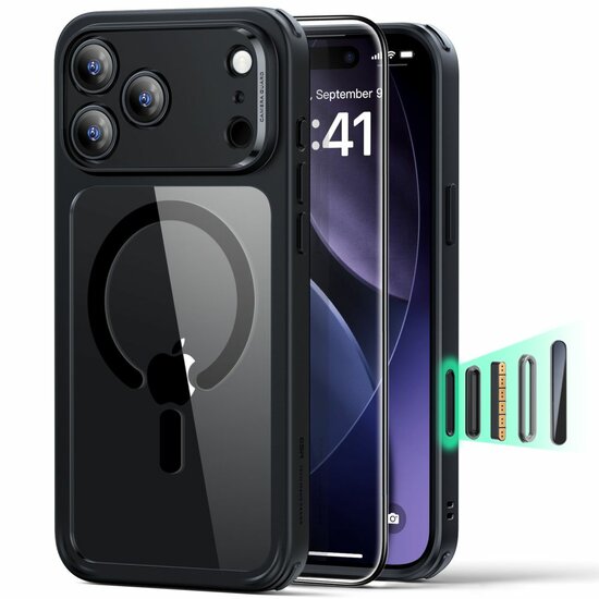 ESR Classic Hybrid MagSafe iPhone 17 Pro Max hoesje met screenprotector zwart