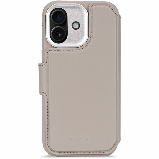 Decoded Leather Detachable 2 in 1&nbsp;Wallet iPhone 17 hoesje beige