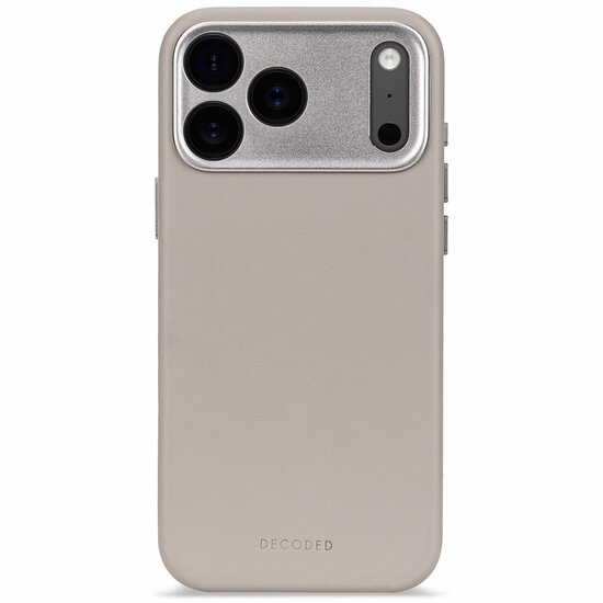 Decoded Leather backcover iPhone 17 Pro hoesje beige