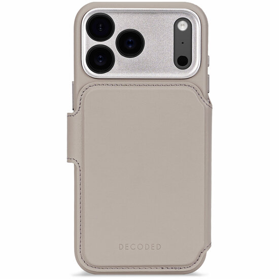 Decoded Leather Detachable 2 in 1&nbsp;Wallet iPhone 17 Pro Max hoesje beige