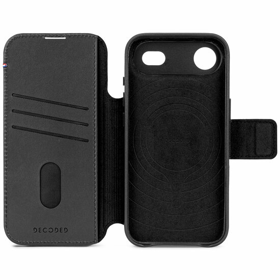 Decoded Leather Detachable 2 in 1&nbsp;Wallet iPhone 17 Air hoesje zwart