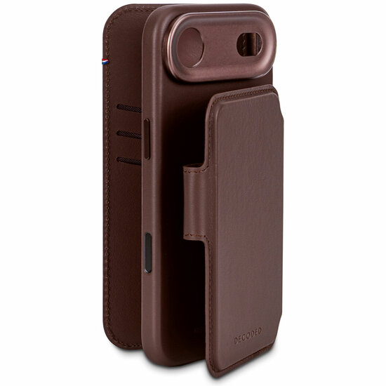 Decoded Leather Detachable 2 in 1&nbsp;Wallet iPhone 17 Air hoesje bruin