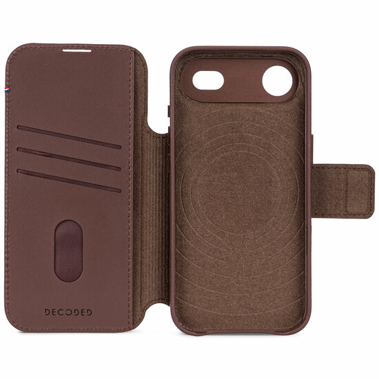 Decoded Leather Detachable 2 in 1&nbsp;Wallet iPhone 17 Air hoesje bruin