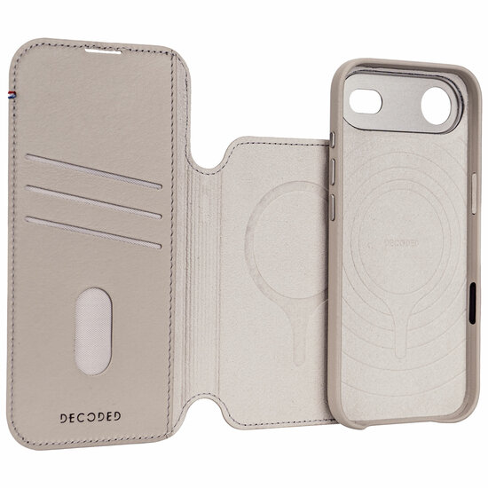 Decoded Leather Detachable 2 in 1&nbsp;Wallet iPhone 17 Air hoesje beige