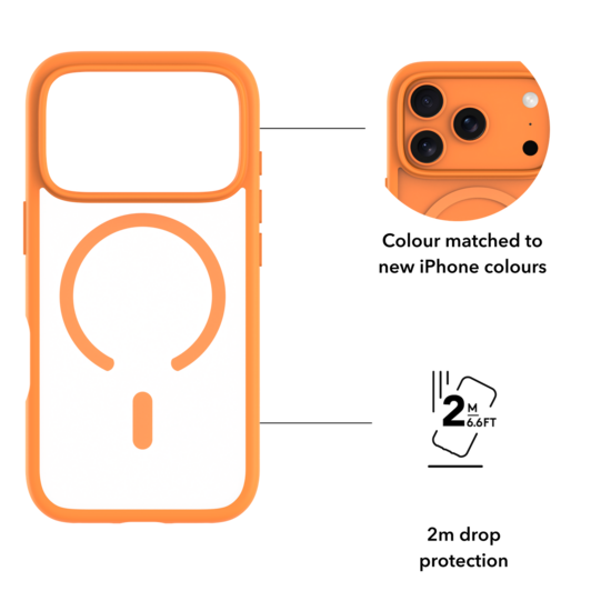 dbramante1928 Grenen MagSafe iPhone 17 Pro hoesje oranje