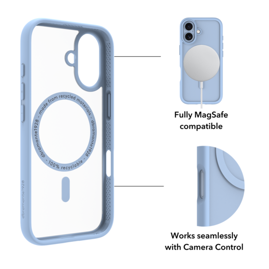 dbramante1928 Grenen MagSafe iPhone 17 hoesje blauw