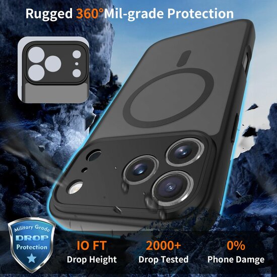 TechProtection Slim MagSafe iPhone 17 Pro Max hoesje mat zwart