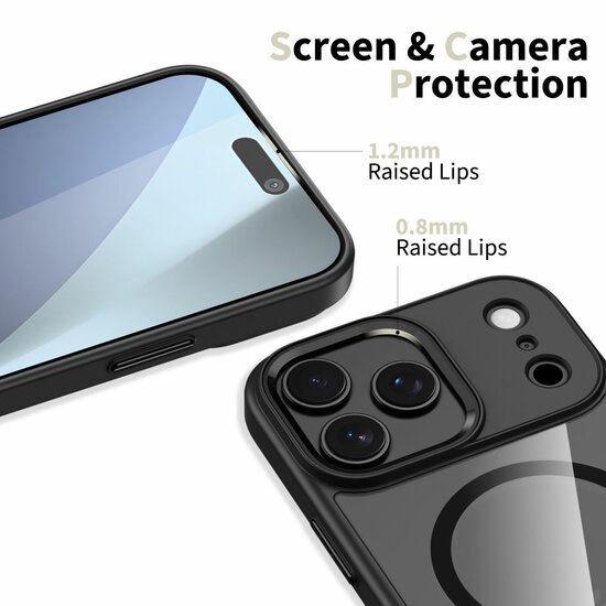 TechProtection Hybrid MagSafe iPhone 17 Pro Max hoesje zwart