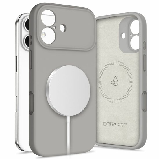 TechProtection Silicone MagSafe iPhone 17 hoesje grijs