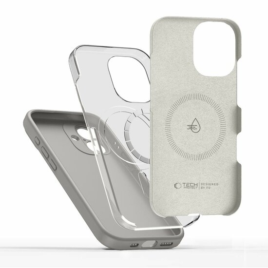 TechProtection Silicone MagSafe iPhone 17 hoesje grijs