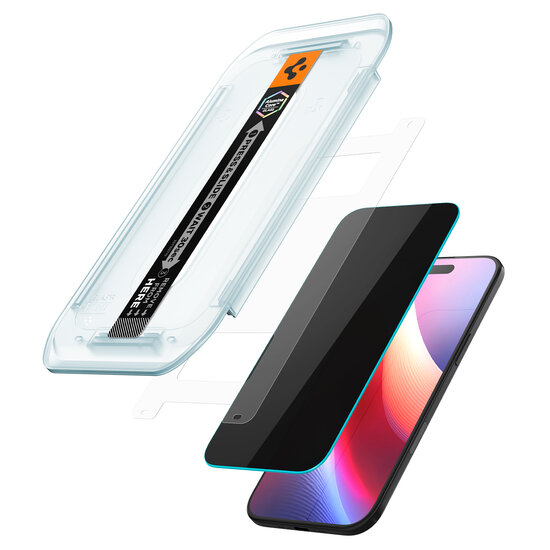 Spigen GlastR EZ Fit Privacy iPhone 17 Air glazen screenprotector 2 pack