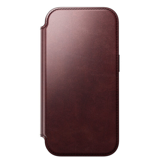 Nomad Modern Leather Folio Horween iPhone 17 Pro hoesje burgundy