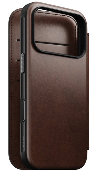 Nomad Modern Leather Folio Horween iPhone 17 Pro hoesje bruin