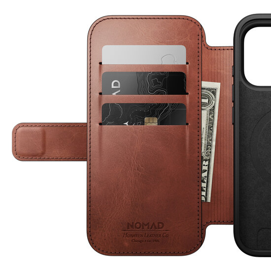 Nomad Modern Horween Leather Folio iPhone 17 Pro Max hoesje olde dublin