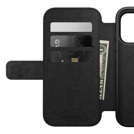 Nomad Modern Leather Folio iPhone 17 Pro Max hoesje zwart
