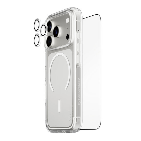 PanzerGlass Combat 3 in 1 bundel iPhone 17 Pro hoesje screen en camera protector