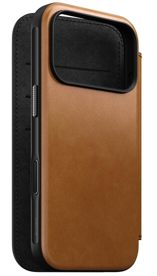 Nomad Modern Leather Folio iPhone 17 Pro Max hoesje tan