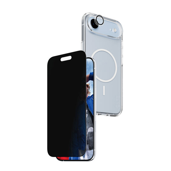 PanzerGlass Privacy 3 in 1 bundel iPhone 17 Air hoesje screen en camera protector
